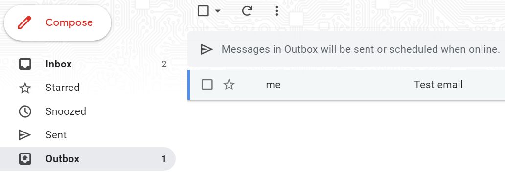 gmail offline outbox