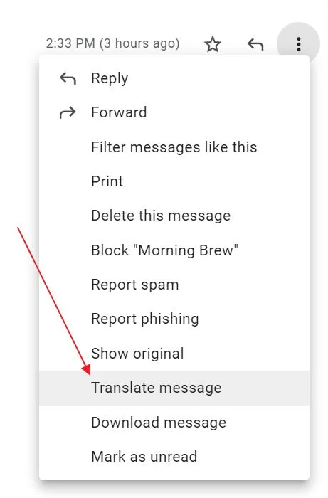 gmail translate message