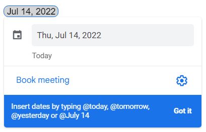 google docs insert date