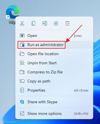 run as administrator from desktop shortcut