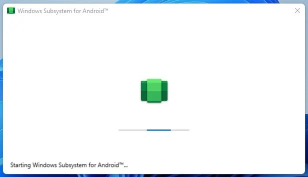 iniciar o subsistema Windows para android