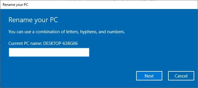 Windows 10 重命名电脑