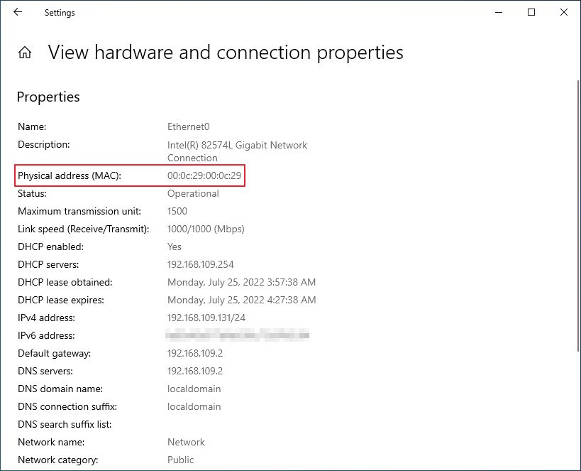 Windows 10设置应用程序nic mac地址
