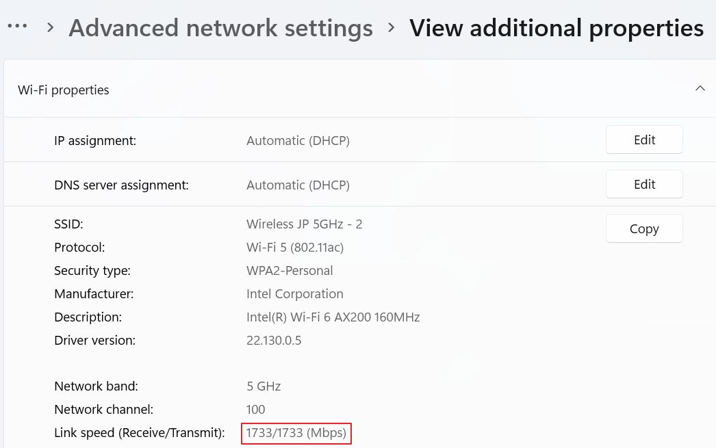 Advanced Intel® Wireless Adapter Settings