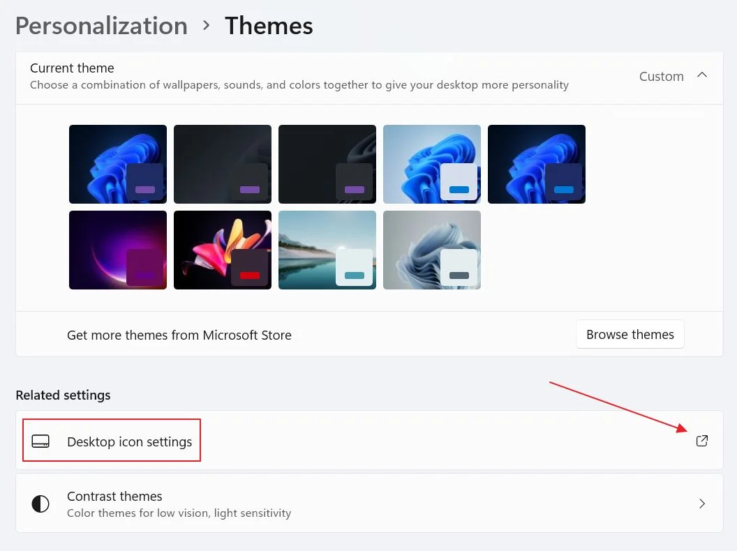 windows desktop icon settings