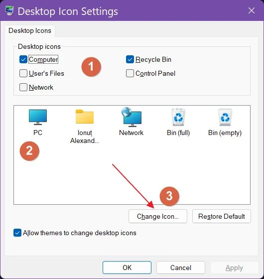 windows desktop icons settings