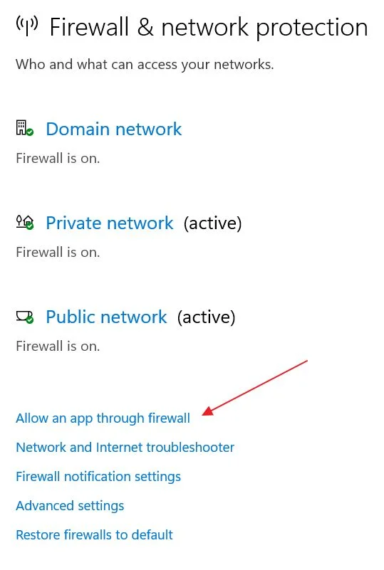 windows firewall and network protection