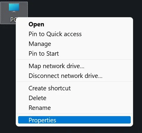Windows 我的电脑属性