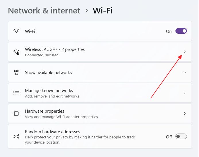 windows settings network wifi