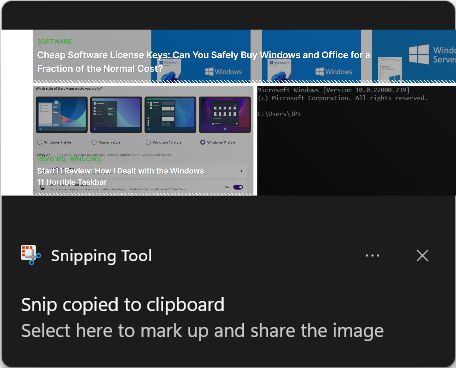 windows snipping tool notification