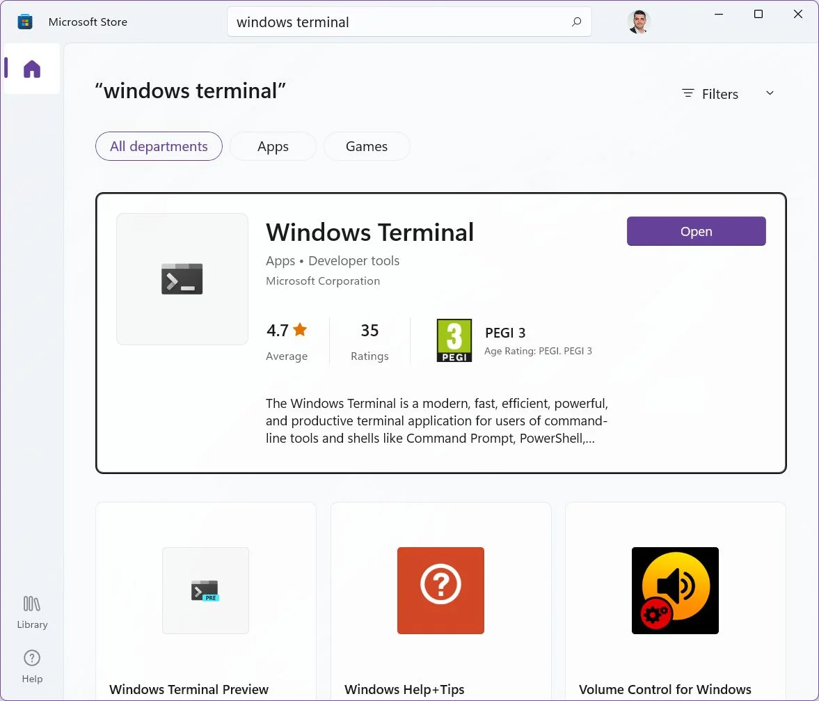 windows terminal microsoft store windows 11