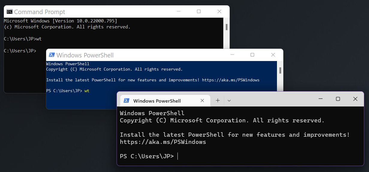 windows terminal open from command prompt powershell