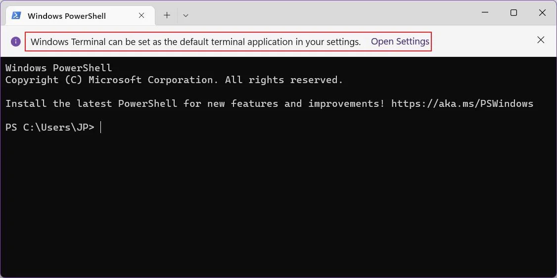powershell ile windows terminali