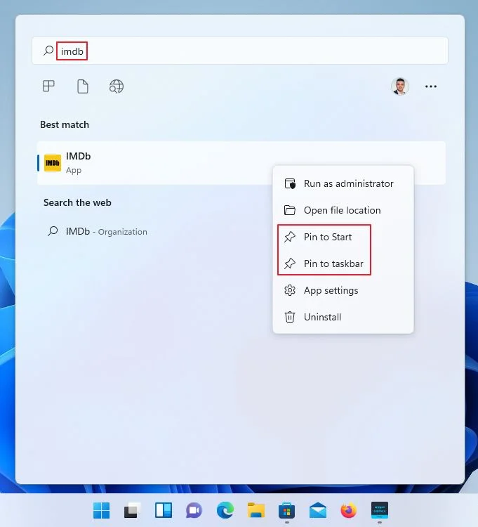 wsa fixar a aplicação android na barra de tarefas iniciar homens