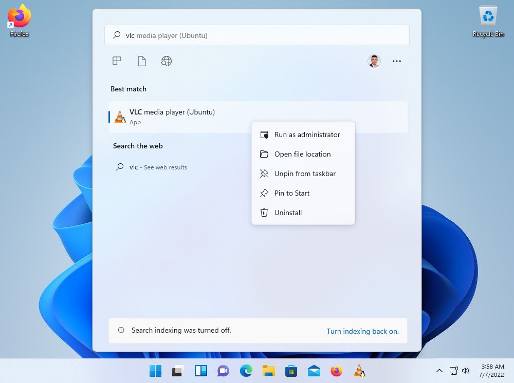 wsl launch and pin apps from start menu