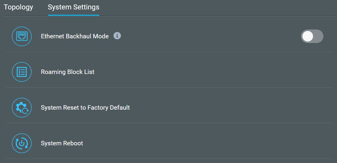 asus aimesh general system settings