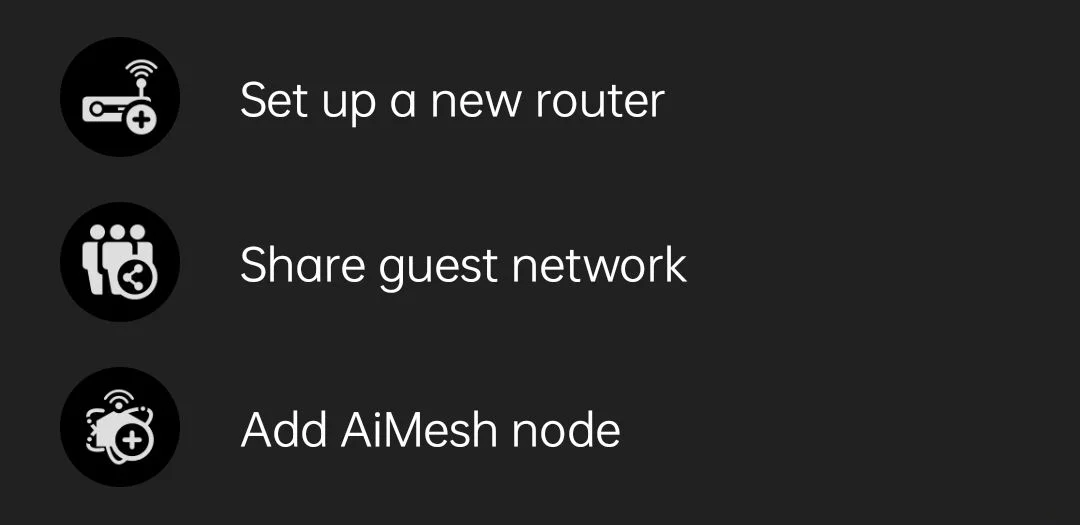 aplicação do router asus adicionar novo