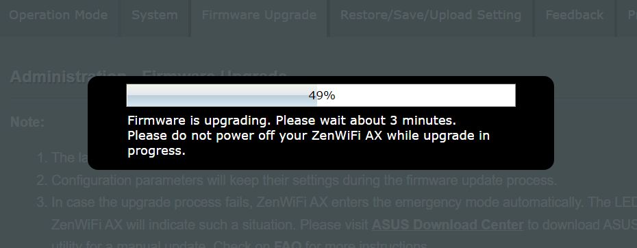 asus router firmware update in progress