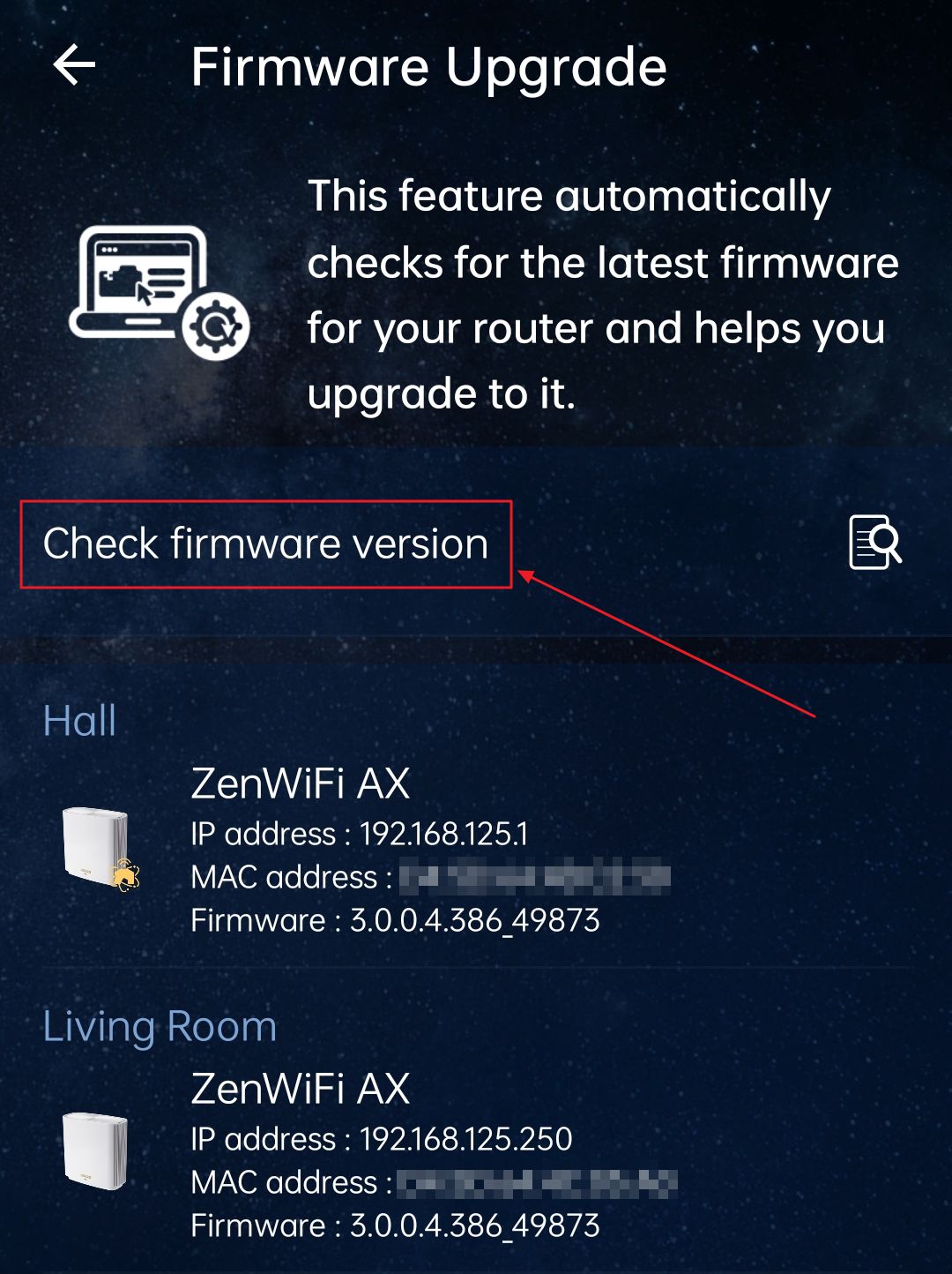 asus router mobile app check firmware versionjpg