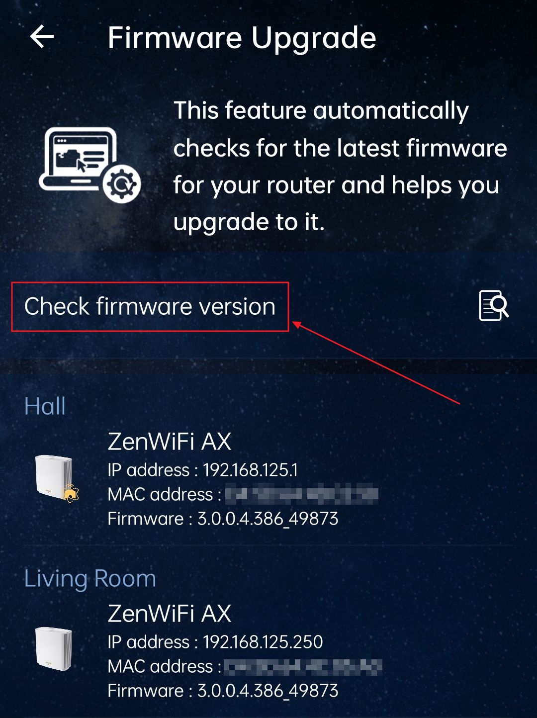 asus router mobil uygulaması ürün yazılımı sürümünü kontrol etjpg