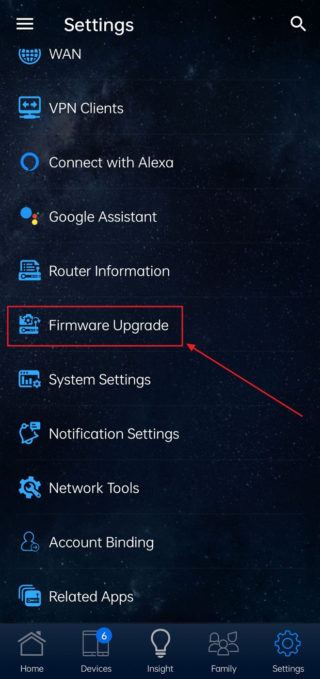 asus router mobile app firmware upgrade