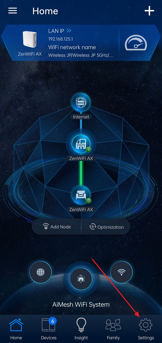 asus router mobile app settings