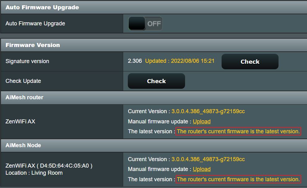 router asus con l'ultima versione del firmware