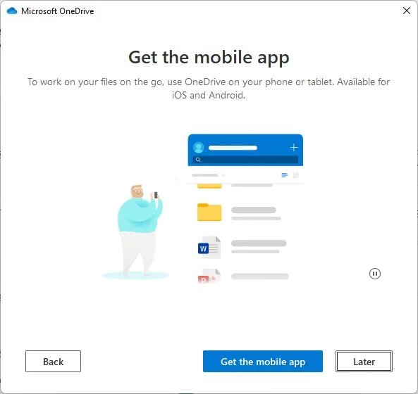 onedrive get the mobile app