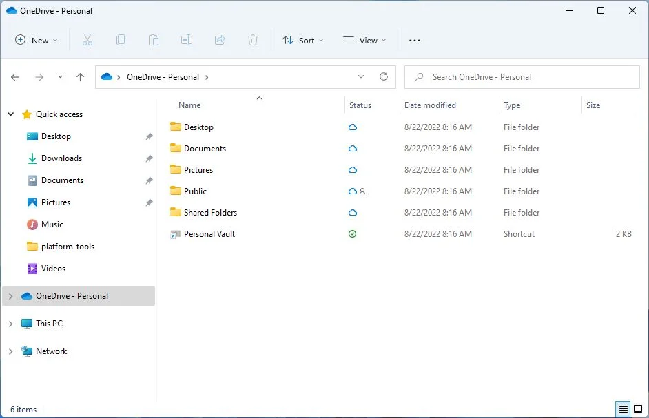 onedrive pc folder