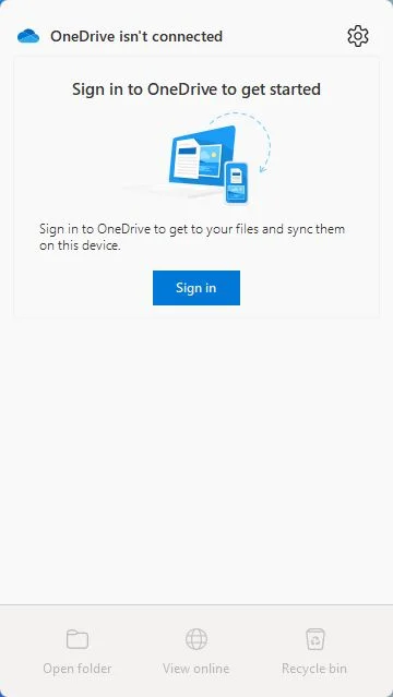 sign in to onedrive to get started