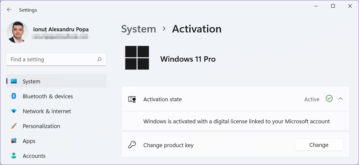 estado de activación de windows 11