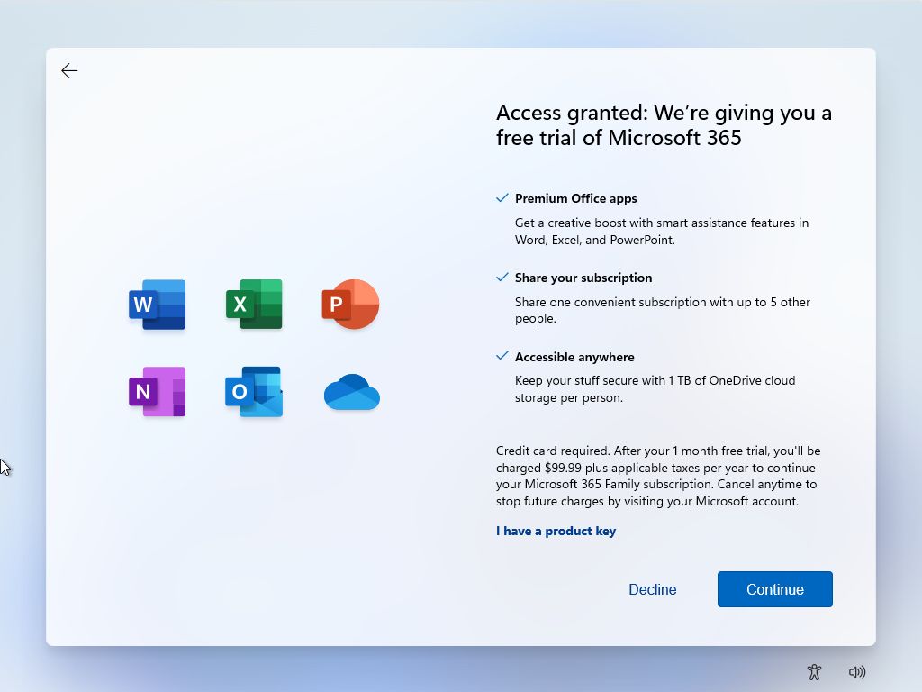 windows setup microsoft 365 essai gratuit