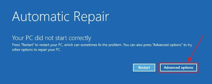 réparation automatique du démarrage de Windows