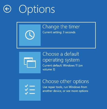 windows boot multiple os options