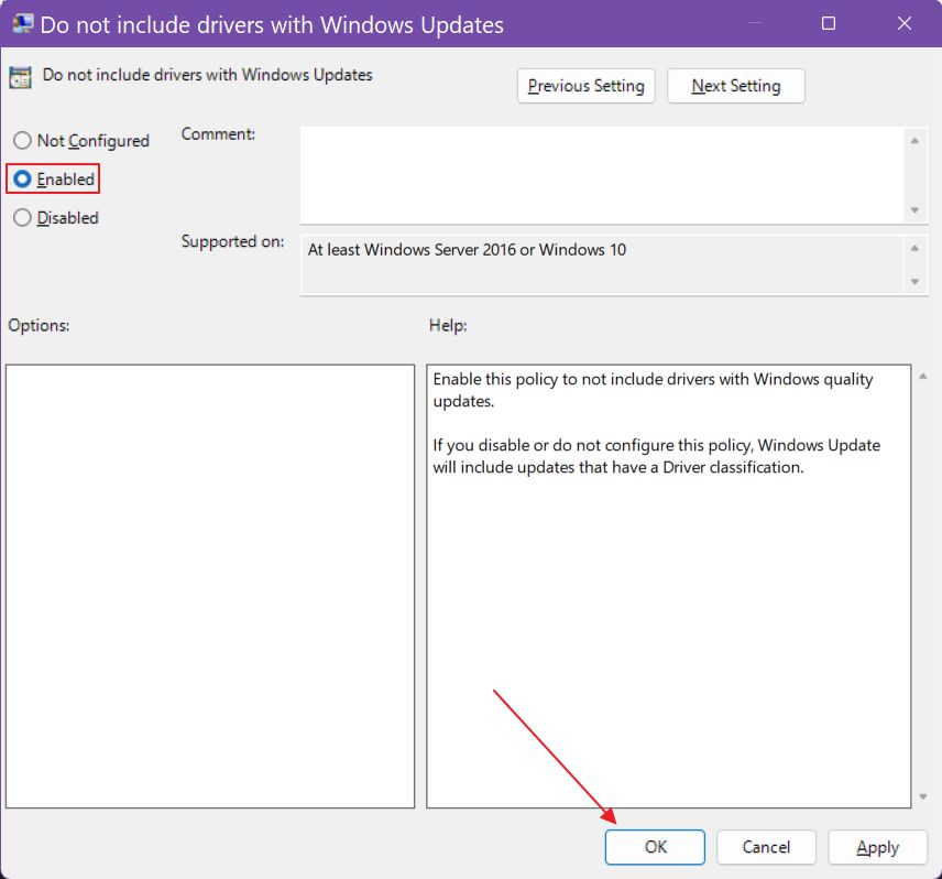 windows do not include drivers with windows updates edit group policy