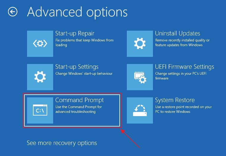 windows recovery command prompt