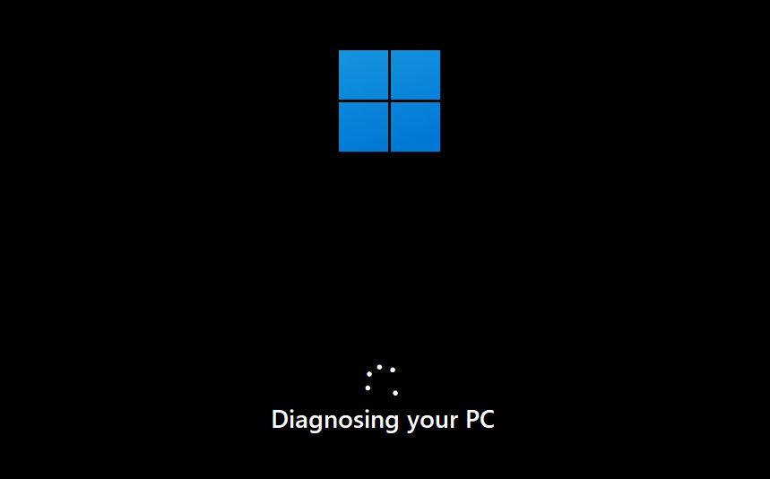 windows recovery diagnosing your PC