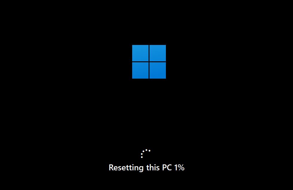 windows recovery resetting this pc
