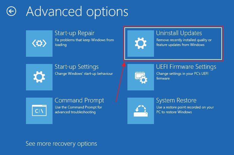 Windows Recovery Updates deinstallieren