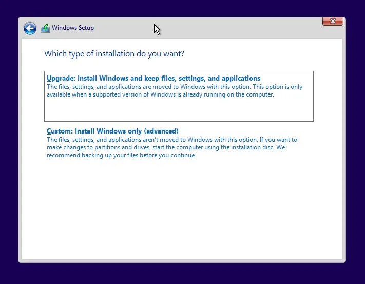 Windows セットアップ アップグレード ファイルを保持する 設定 アプリケーション