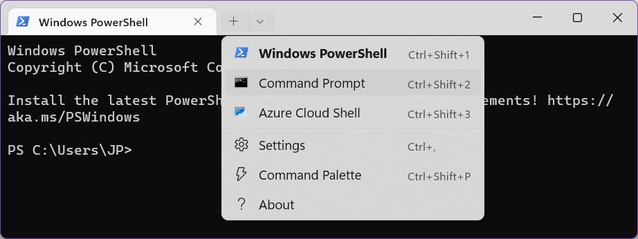 windows terminal open command prompt tab