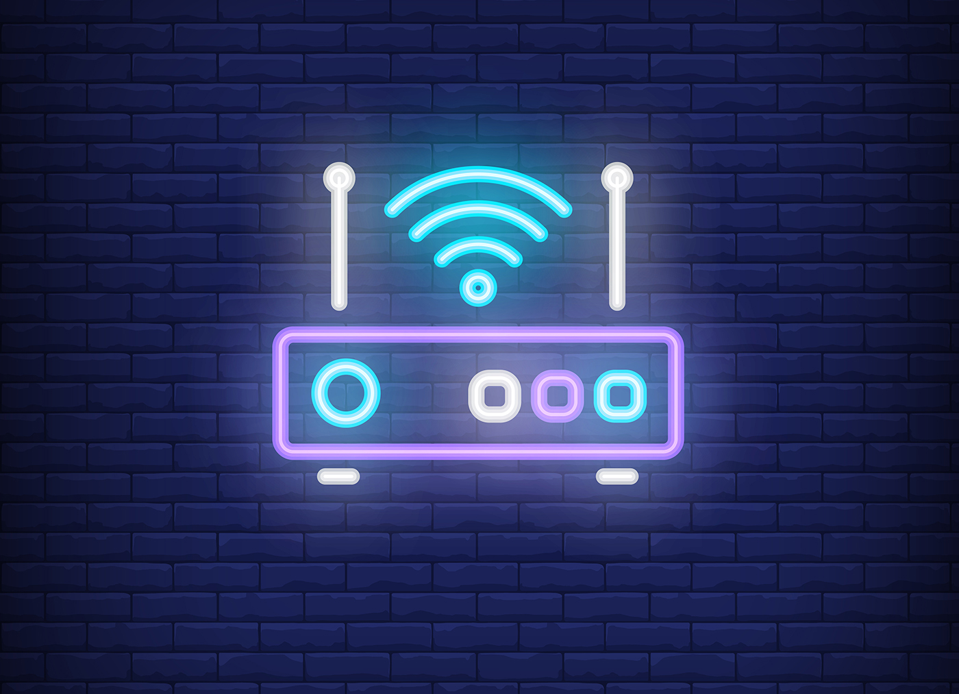 wireless router neon sign