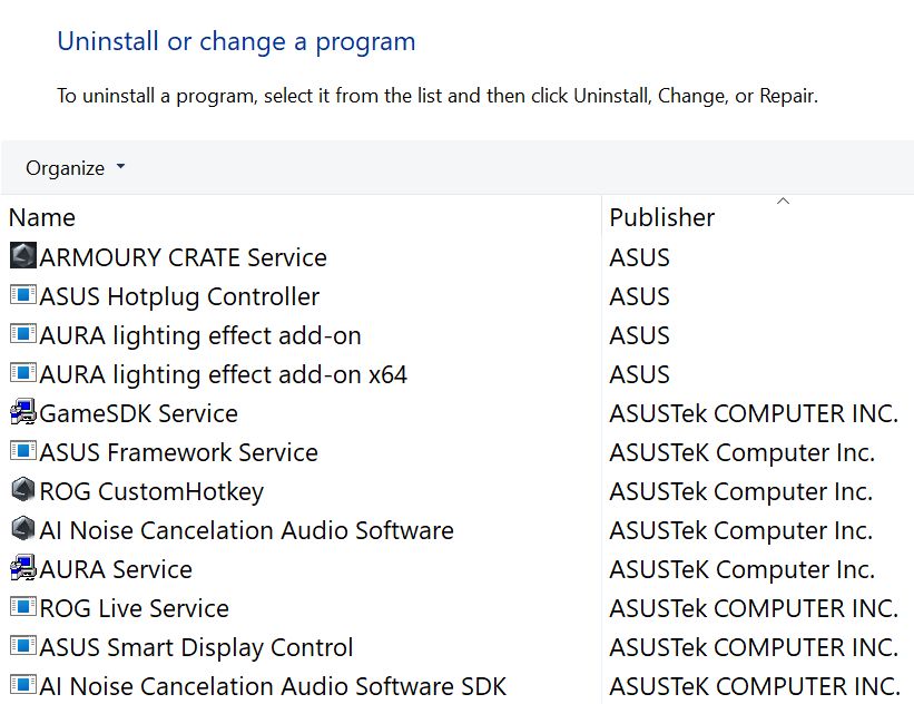 asus armoury crate software