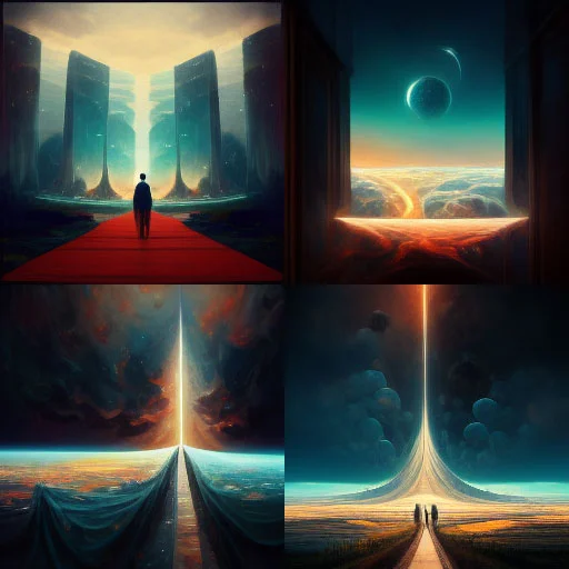 midjourney l'inizio di un collage dell'universo parallelo