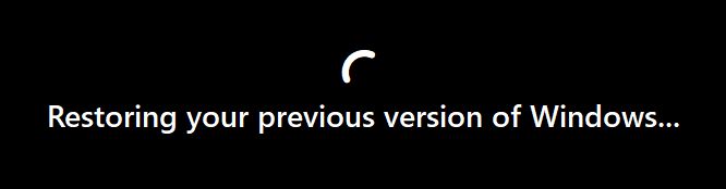restoring your previous version of Windows
