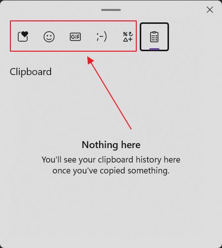 windows 11 floating emoji and clipboard history panel