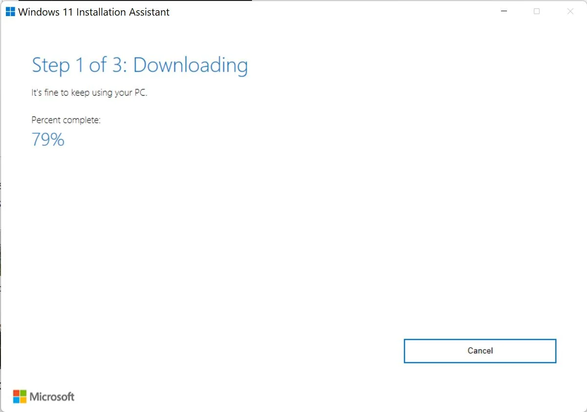 windows 11 installation assistant downloading
