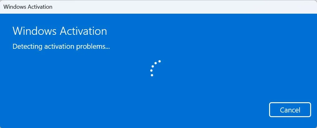 windows activation troubleshooter detecting problems