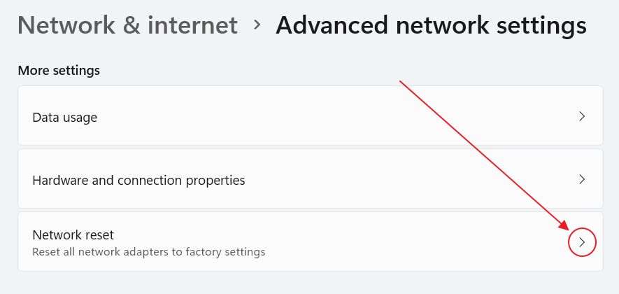 Windows Erweiterte Netzwerkeinstellungen Werksreset