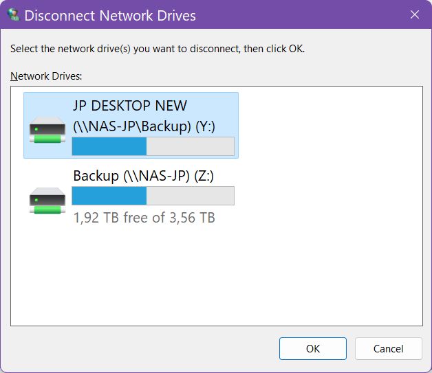 windows disconnect network drives menu